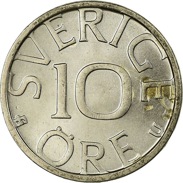 Swedish Coin 10 Öre | King Carl XVI Gustaf | Sweden | 1976 - 1991
