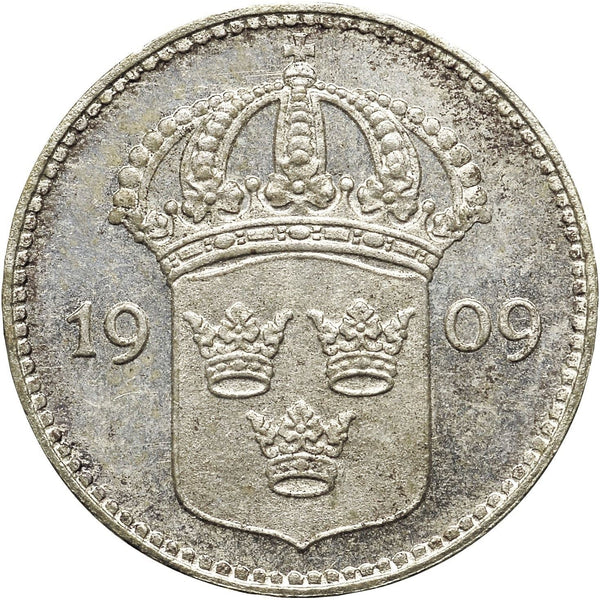 Swedish Coin 10 Öre | King Gustaf V | Crown | Sweden | 1909 - 1942