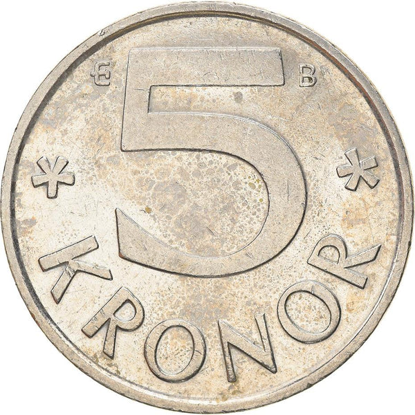 Swedish Coin 5 Kronor | King Carl XVI Gustaf | Sweden | 1993 - 2009