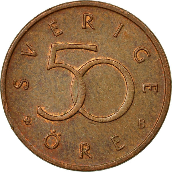 Swedish Coin 50 Öre | King Carl XVI Gustaf | Crown | Sweden | 1992 - 2009