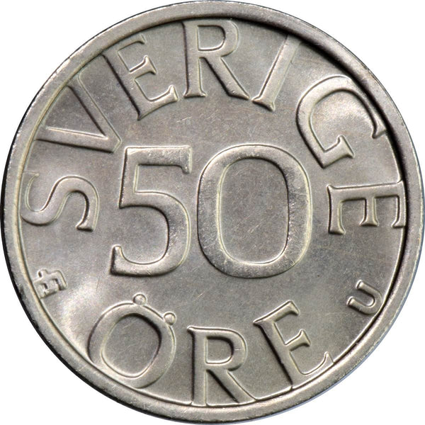 Swedish Coin 50 Öre | King Carl XVI Gustaf | Sweden | 1976 - 1991