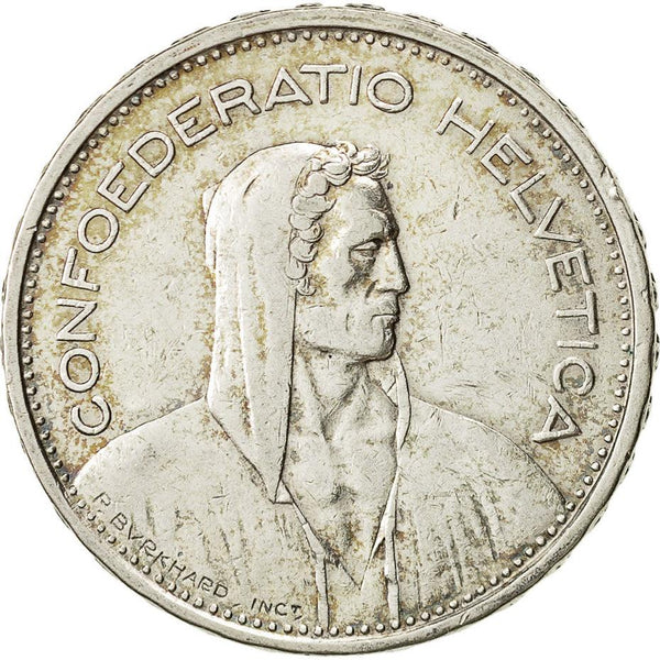 Switzerland Coin Swiss 5 Francs | Composer Paul Burkhard | KM40 | 1931 - 1969