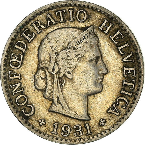 Switzerland Coin Swiss 5 Rappen | Goddess of Liberty Libertas | KM26 | 1879 - 1980
