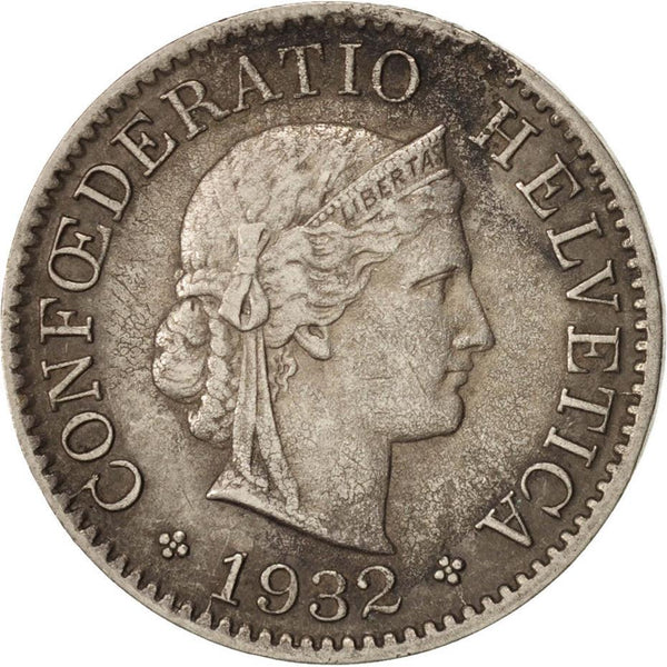 Switzerland Coin Swiss 5 Rappen | Goddess of Liberty Libertas | KM26b | 1932 - 1941