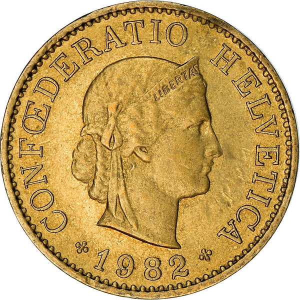 Switzerland Coin Swiss 5 Rappen | Goddess of Liberty Libertas | KM26c | 1981 - 2021