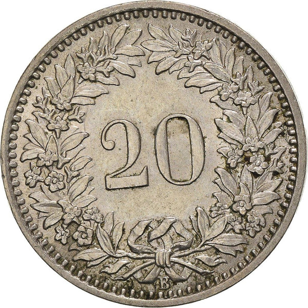 Switzerland | Swiss | 20 Rappen Coin | Goddess of Liberty Libertas | KM29a | 1939 - 2021