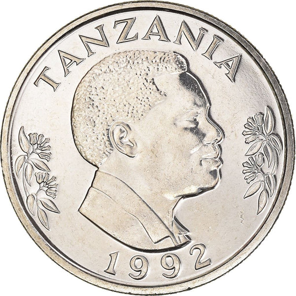 Tanzania 1 Shilingi Coin | Ali Hassan Mwinyi | Torch | KM22 | 1987 - 1992