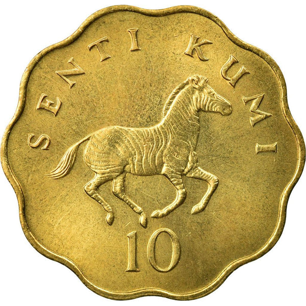 Tanzania 10 Senti Coin | J. K. Nyerere | Zebra | KM11 | 1977 - 1984