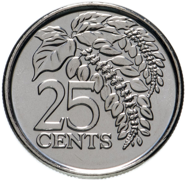 Trinidad and Tobago 25 Cents Coin | Warszewiczia Coccinea | 2017