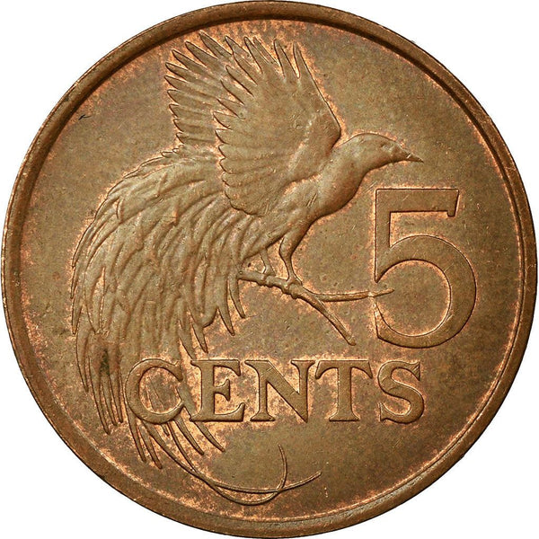 Trinidad and Tobago 5 Cents Coin | Greater Bird of Paradise | KM30 | 1976 - 2017