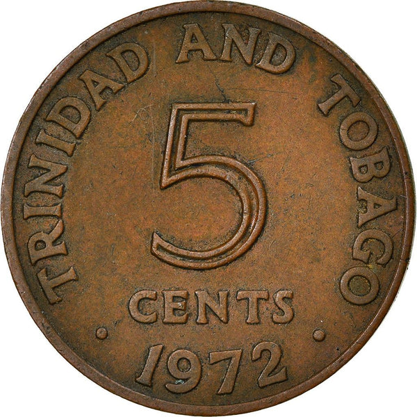 Trinidad and Tobago 5 Cents Coin | Queen Elizabeth II | KM2 | 1966 - 1972