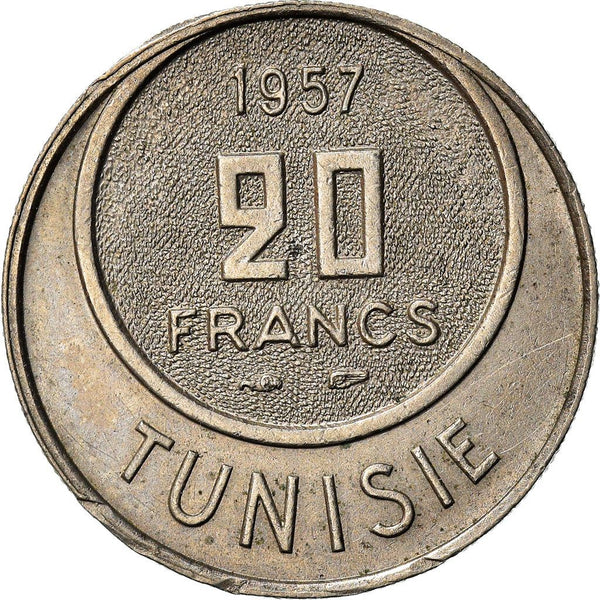 Tunisia | 20 Francs Coin | Muhammad VIII | KM274 | 1950 - 1957
