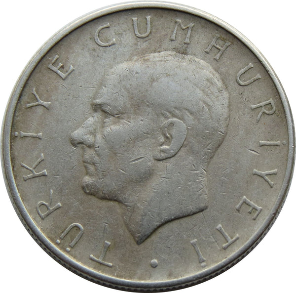 Turkey Coin Turkish 1 Lira | President Mustafa Kemal Ataturk | Moon Star | KM889 | 1957