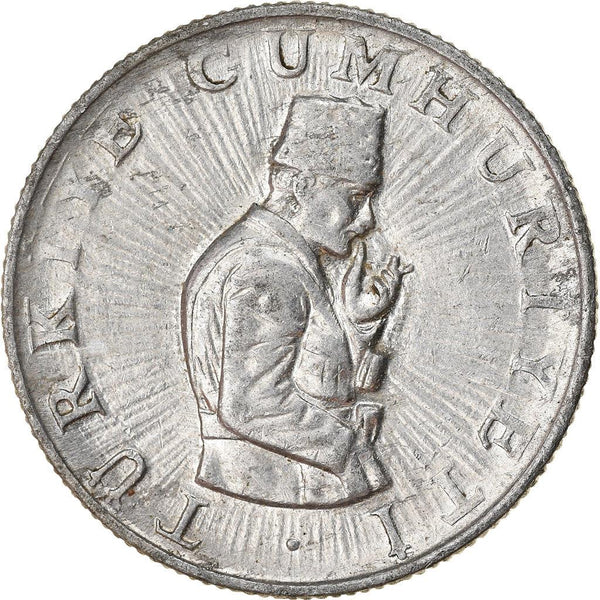 Turkey Coin Turkish 10 Lira | President Mustafa Kemal Ataturk | Kocatepe Mosque | KM950.2 | 1983
