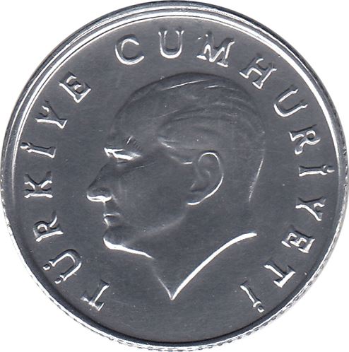 Turkey Coin Turkish 5 Lira | President Mustafa Kemal Ataturk | Moon Star | KM963 | 1984 - 1989
