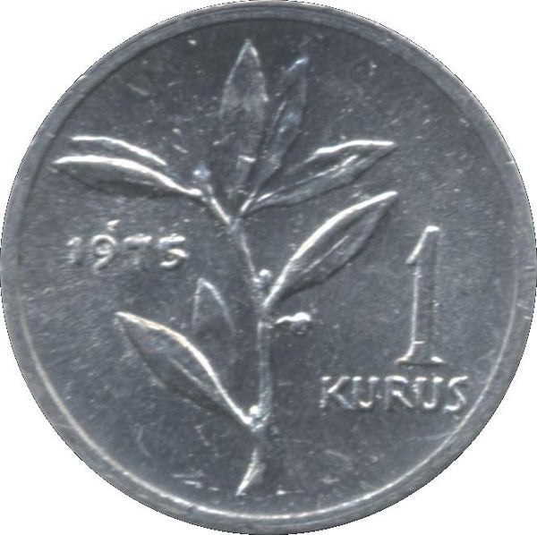 Turkey | Turkish 1 Kurus Coin | Istanbul | Moon Star | KM895b | 1975 - 1977