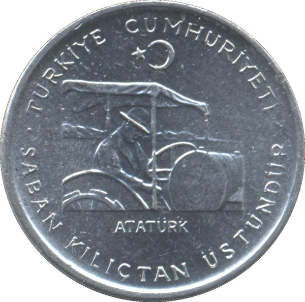 Turkey | Turkish 10 Kurus Coin | FAO | President Mustafa Kemal Ataturk | Tractor | KM898a | 1975