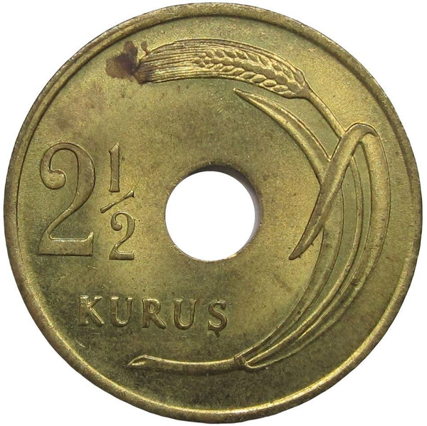 Turkey | Turkish 2.5 Kurus Coin | KM885 | 1948 - 1951
