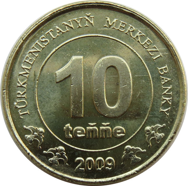 Turkmenistan 10 Tenne Coin | Independence Monument | KM98 | 2009