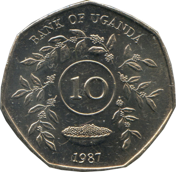 Uganda | 10 Shillings Coin | Barries | Bowl | KM30 | 1987