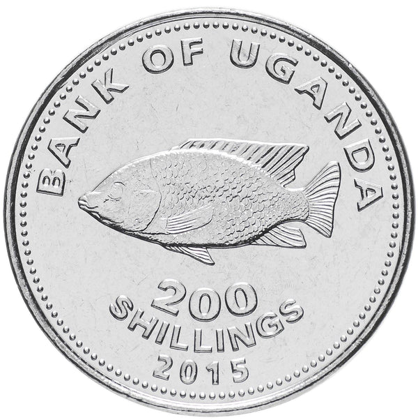 Uganda | 200 Shillings Coin | Cichlid Fish | KM68a | 2007 - 2019