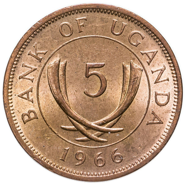 Uganda | 5 Cents Coin | KM1 | 1966 - 1975
