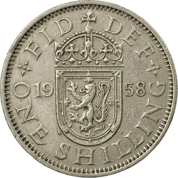 United Kingdom 1 Shilling - Elizabeth II Scottish shield | no 'BRITT:OMN' | Coin KM905 1954 - 1970