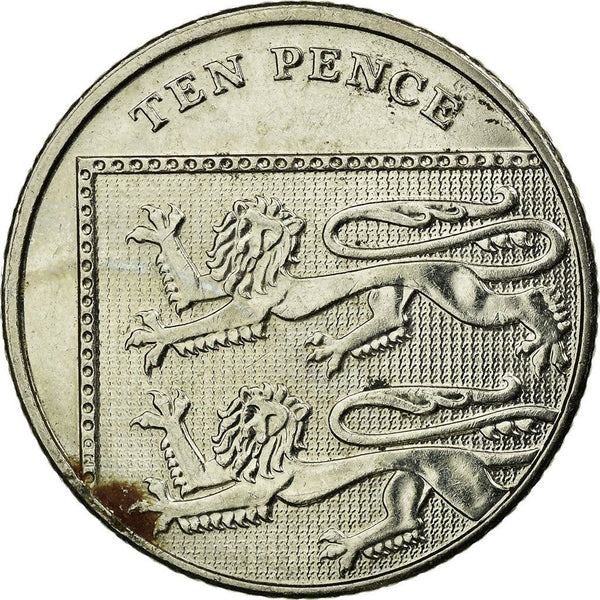 United Kingdom 10 Pence Coin | Elizabeth II 5th portrait | Royal Shield | 2015 - 2021