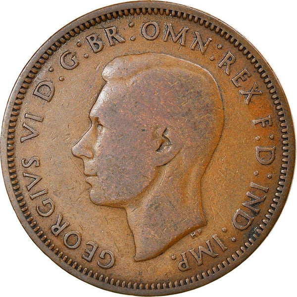 United Kingdom 1/2 Penny - George VI with 'IND:IMP' | Coin KM844 1937 - 1948
