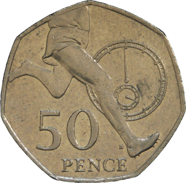 United Kingdom | 50 Pence Coin | Elizabeth II | 4th portrait | Four Minute Mile | 2004 - 2009