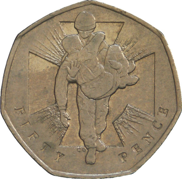 United Kingdom | 50 Pence Coin | Elizabeth II | 4th portrait | Victoria Cross | Soldier | 2006 - 2009