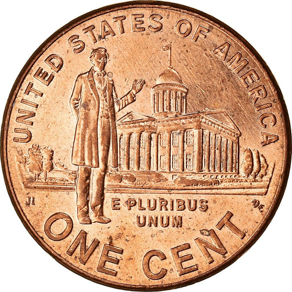 United States Coin American 1 Cent | Abraham Lincoln | Springfield Capitol Building | KM443 | 2009
