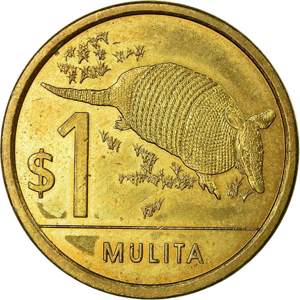Uruguay 1 Peso Coin | Mulita | Armadillo | KM135 | 2011 - 2019