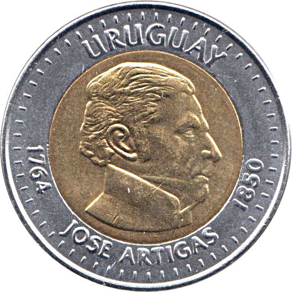 Uruguay Coin 	Uruguayan 10 Pesos | Jose Gervasio Artigas | KM121 | 2000