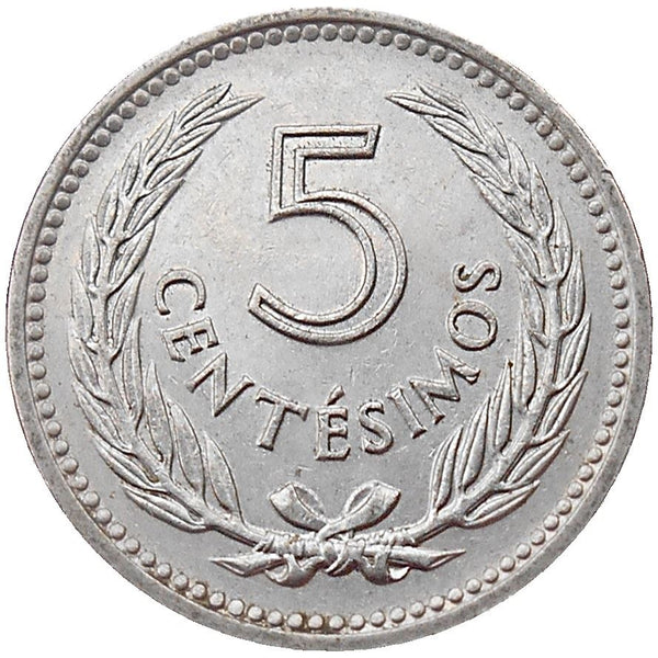 Uruguay Coin 	Uruguayan 5 Centésimos | Jose Gervasio Artigas | KM34 | 1953