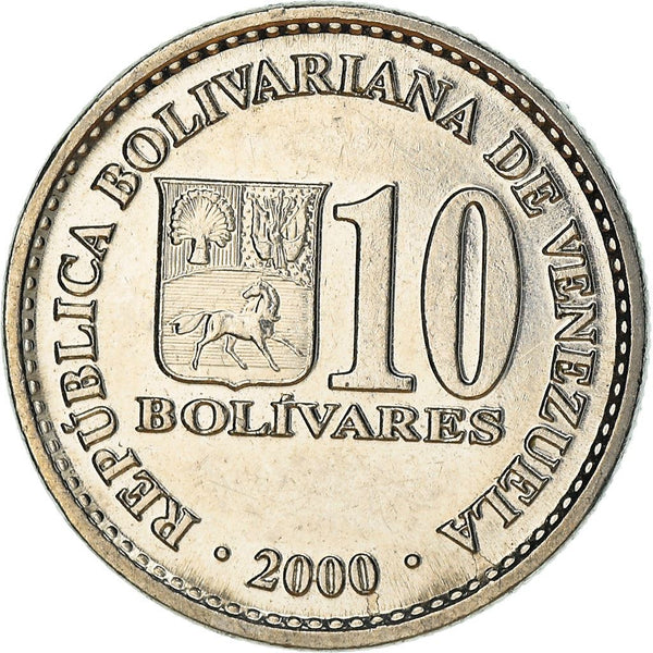Venezuela | 10 Bolivares magnetic | Palomo Horse | Simon Bolivar | KM80 | 2000 - 2002
