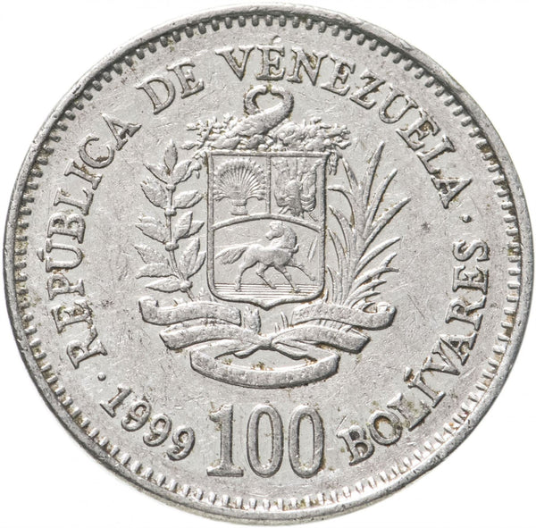 Venezuela | 100 Bolivares Coin | Palomo Horse | Simon Bolivar | KM78.2 | 1999