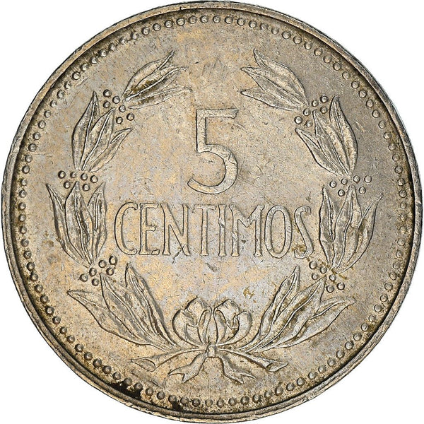 Venezuela | 5 Centimos Coin | Palomo Horse | Wreath | KM38.3 | 1971