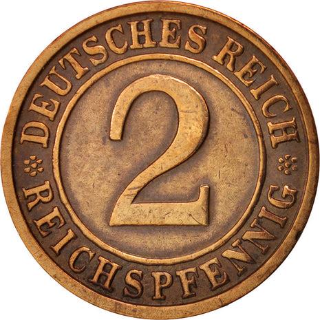 Weimar Republic 2 Reichspfennig Coin | German Reich | KM38 | 1923 - 1936