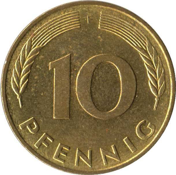 West German 10 Pfennig | KM108 | 1950 - 2001