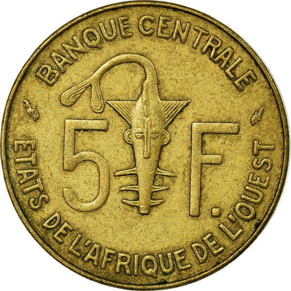 Western African States | 5 Francs Coin | Sawfish | Gazelle | KM2a | 1965 - 2020