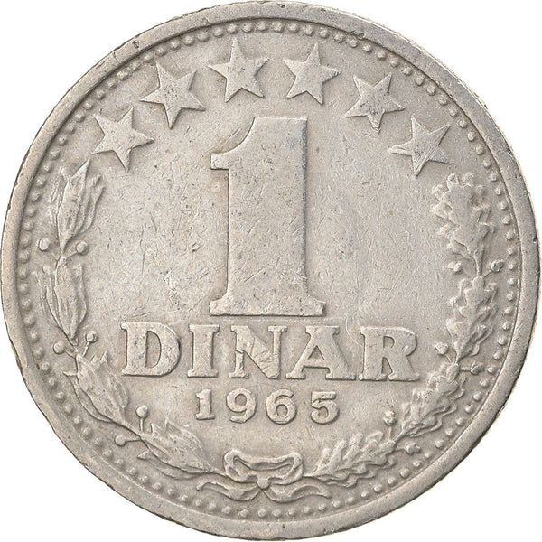 Yugoslavia 1 Dinar Coin | Flame | Stars | KM47 | 1965