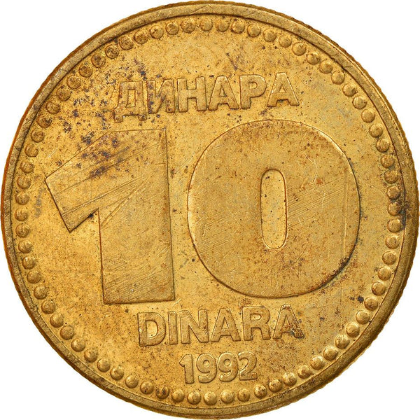 Yugoslavia 10 Dinara Coin | KM152 | 1992