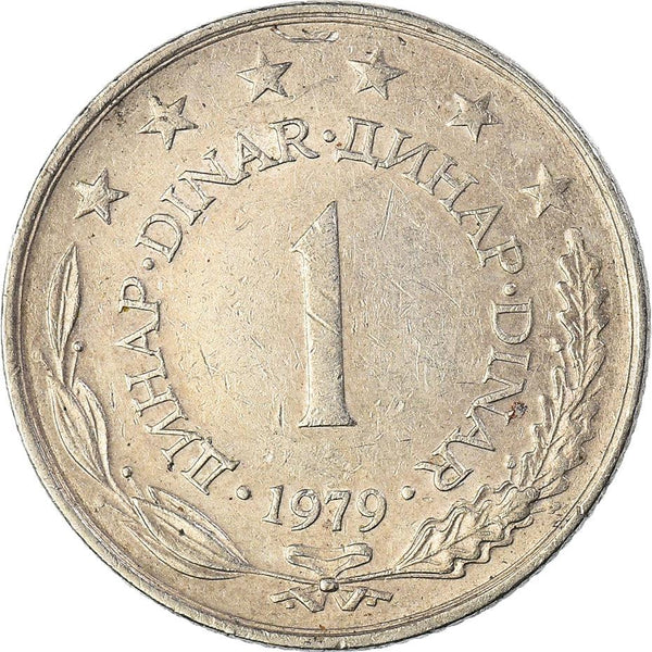 Yugoslavia Coin | 1 Dinar | Flame | Stars | KM59 | 1973 - 1981