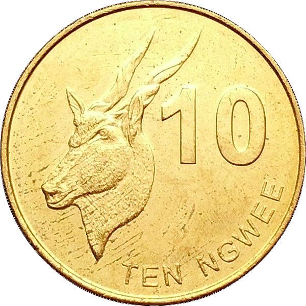 Zambia 10 Ngwee Coin | Eland | KM206 | 2012 - 2017