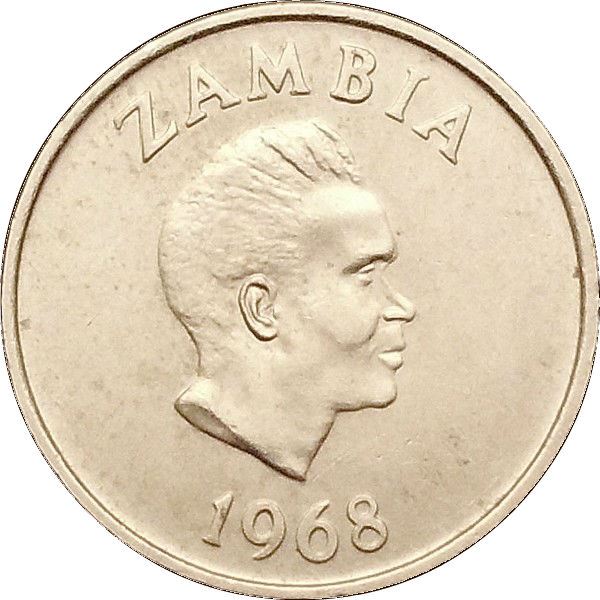 Zambia 5 Ngwee Coin | Kenneth Kaunda | Turbina Corymbosa | KM11 | 1968 - 1987