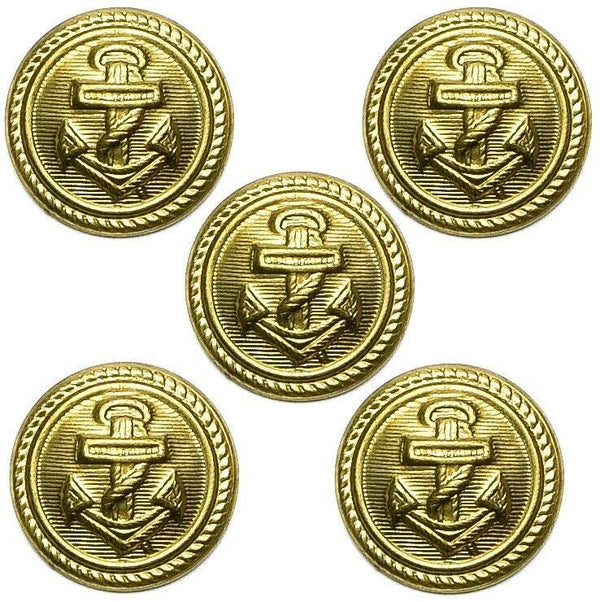 5 East German Army Buttons | Nationale Volksarmee NVA | Navy Marine | Anchor | 16 mm