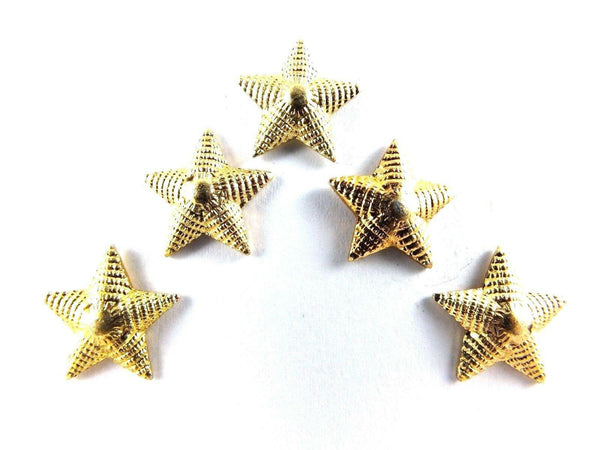 5 Soviet Military Gold Stars Lapel Pins USSR Army Shoulder Insignias