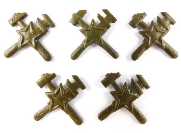 5 Soviet Pins USSR Badges Military Topographic Service Crossed Hammer And Wrench