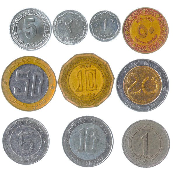 Algeria 10 Mixed Coins | Centimes | Dinars | Arabian Animals | 1964 - 2022